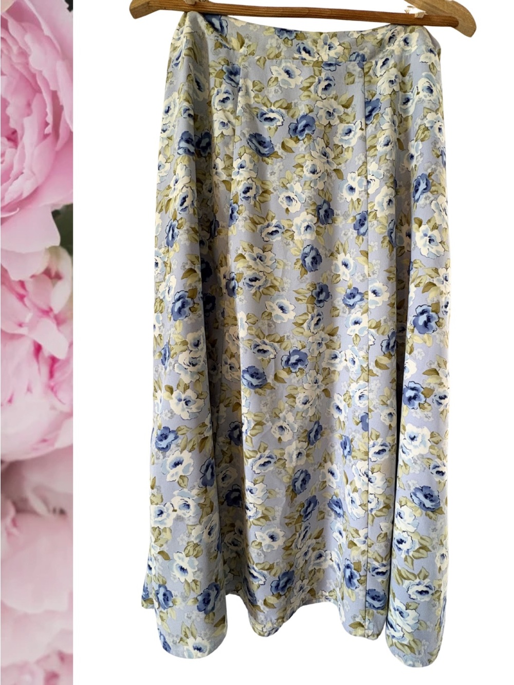 Blue Floral Maxi Skirt